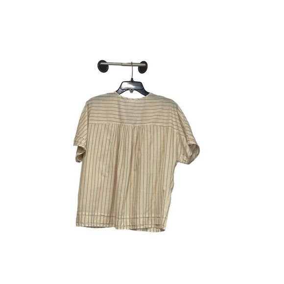 Melrose and Market Women’s Pintuck Trim Striped Peasant Blouse, Cream/Red, Sz. M - Picture 10 of 11